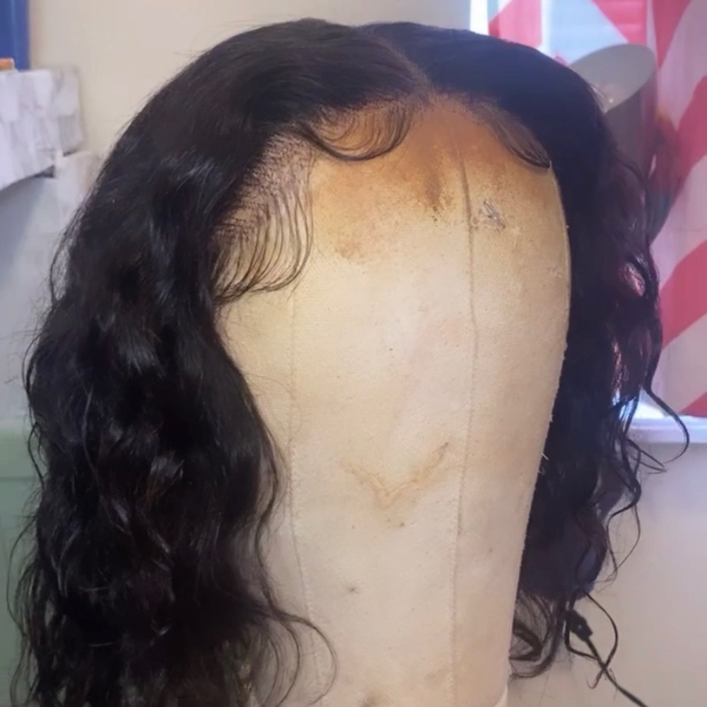 14” 13x4 Water wave VIRGIN HAIR lace front wig